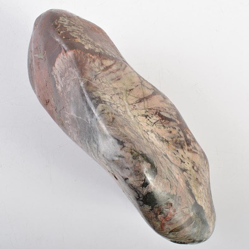 天然石　鑑賞石　菊花石　置物　重さ約1127g　唐木台付　C　R7298