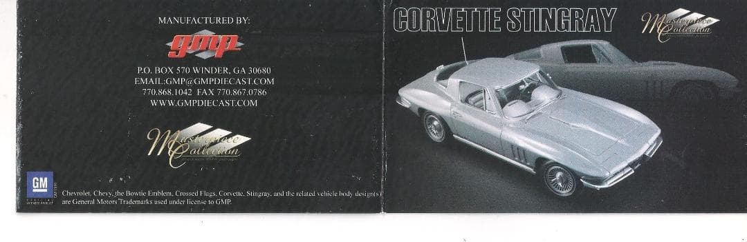 gmp CORVETTE Fastback 1965 1/18サイズ