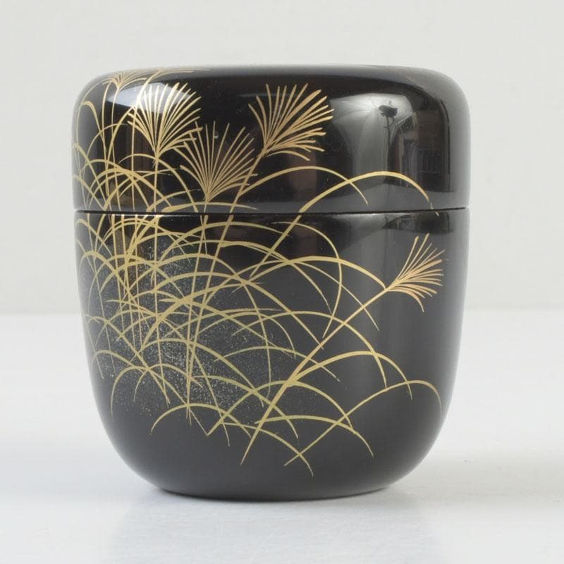 茶道具　智斎造　武蔵野蒔絵　中棗　共箱　V　9522