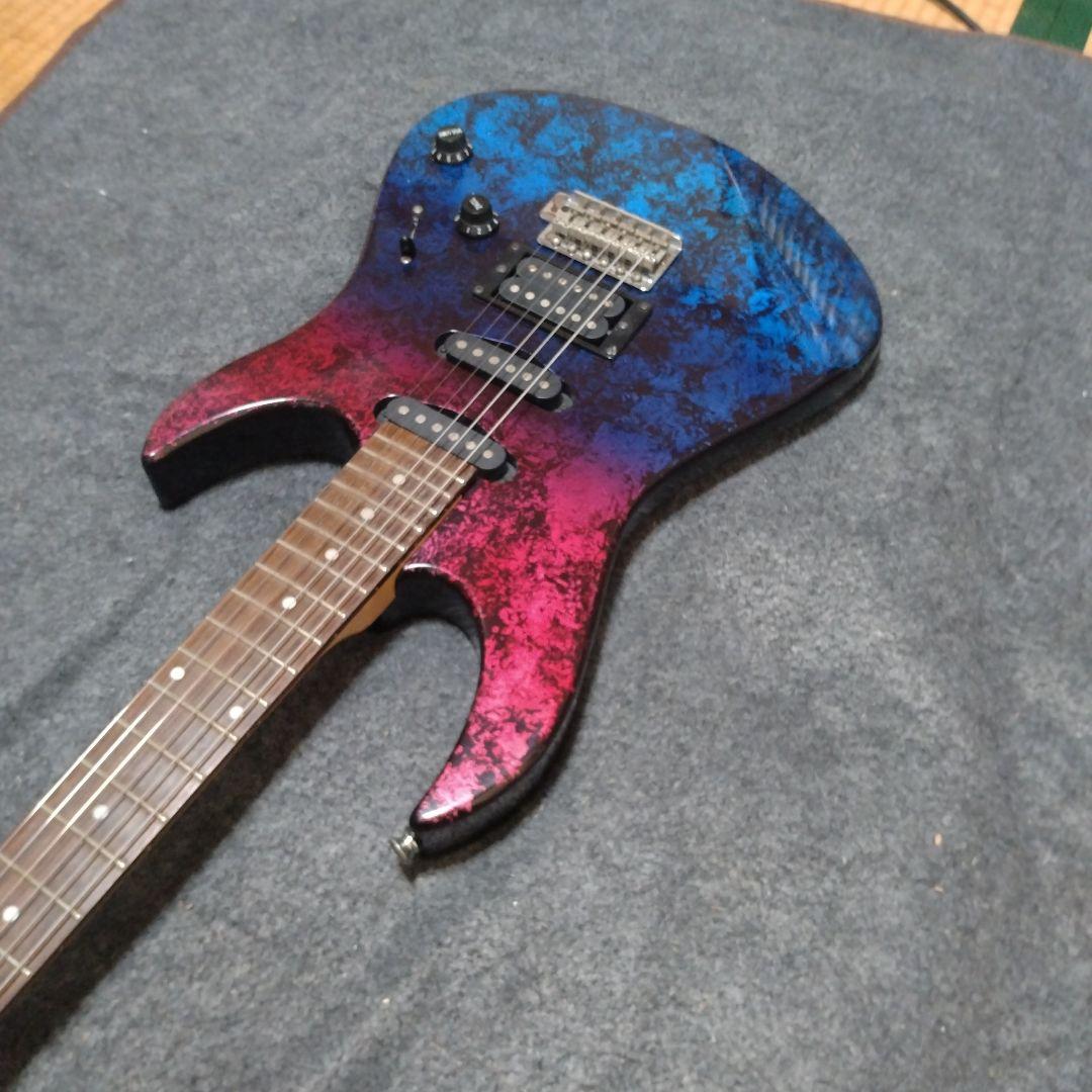 3色グラデーションカラー 世界に1本 カスタムペイントノーブランドエレキギター