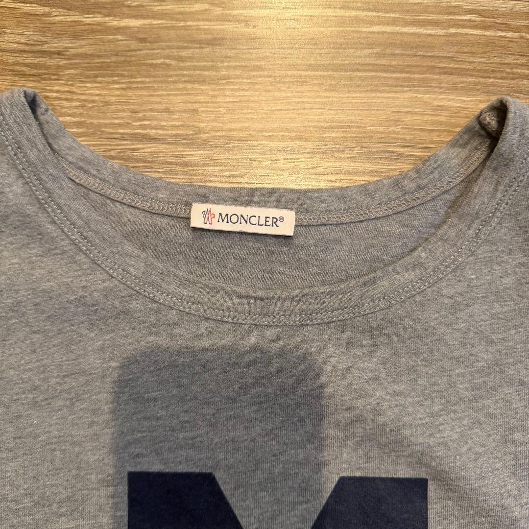 MONCLER グレー Tシャツ ロゴプリント　xxl