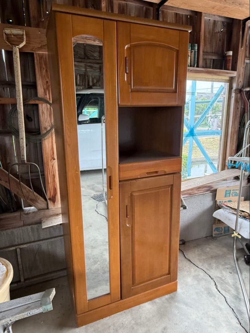 木製靴箱 棚付き 引き出しあり