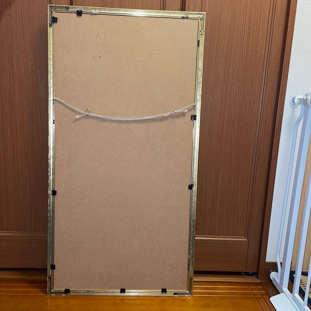 アルフォンス・ミュシャ　羽根ペン　リトグラフ　絵画　額縁　大型　美術品