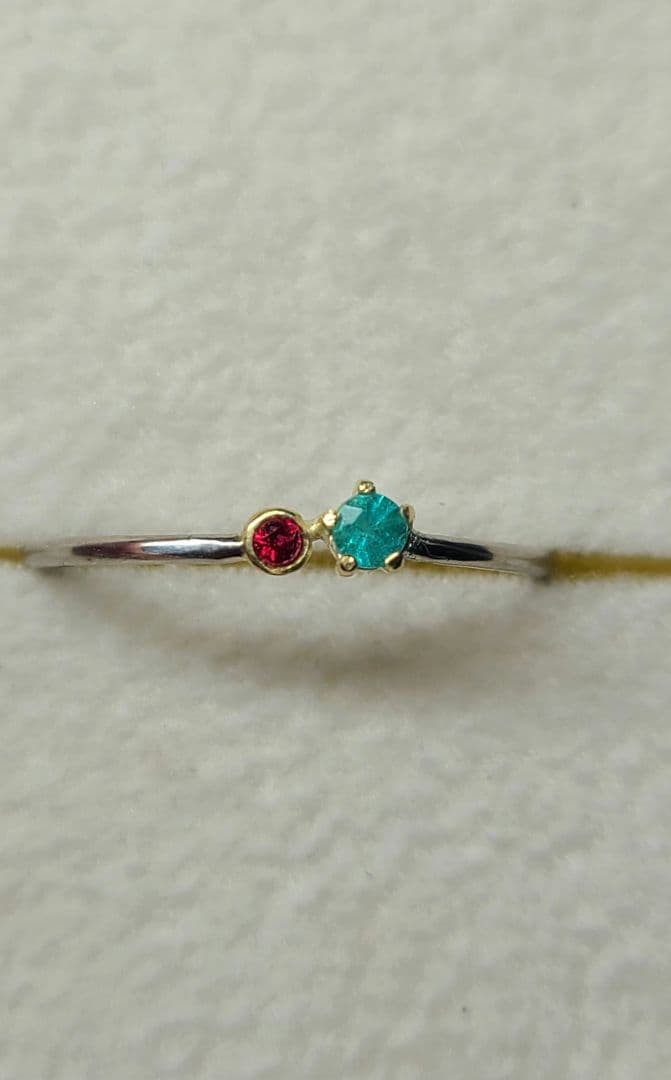 ★バターリャパライバトルマリン&アヤナスピネル18金&Ptリング★