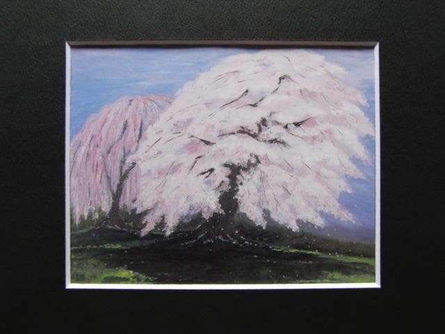 高橋幹子、【桜　舞う】、希少な額装用画集より、美品、新品額装付