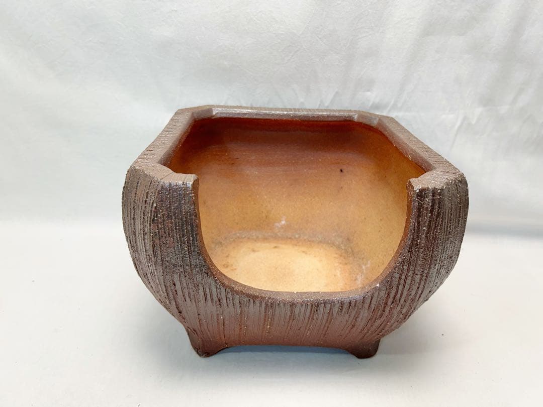 ほぼ未使用 茶道具 高橋乐斎作 四方風炉 信楽焼 火箸底取 底瓦前瓦等6点セット