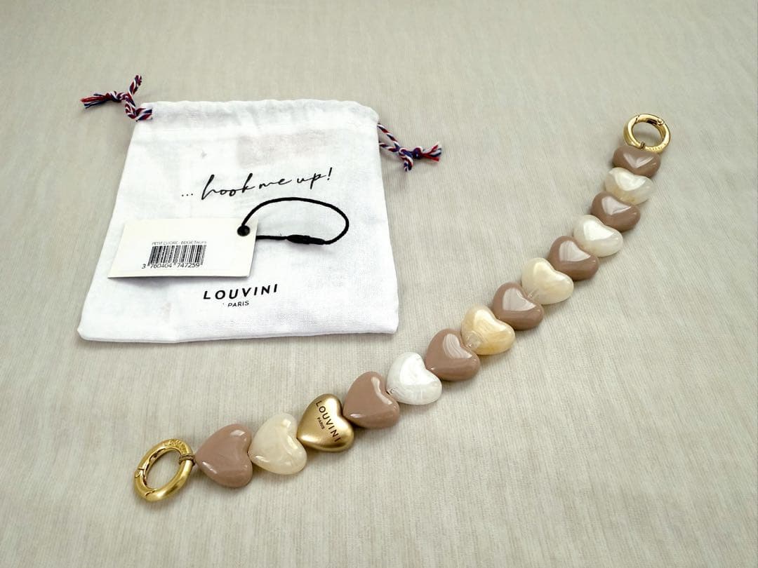 LOUVINI ストラップ PETIT CUORE BEIGE-TAUPE 新品