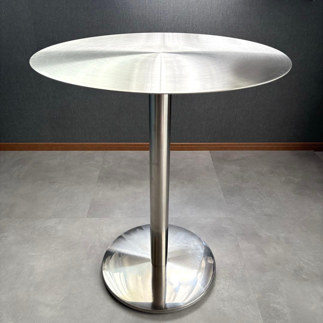 ステンレスコーヒーテーブル サイドテーブル ヘアライン仕上げ カフェ バルコニー