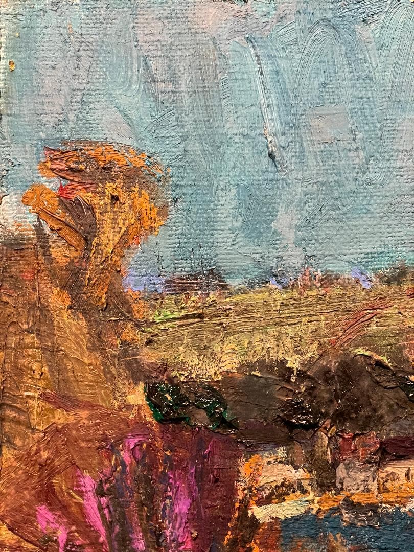 ま*も様 「真作」太佐寿一郎　風景画　油彩画　額装　サイン有り　F6号