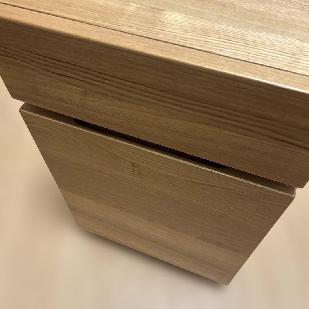 【極美品】無印良品 キャスター付きデスクキャビネット タモ材 天然木 学習机