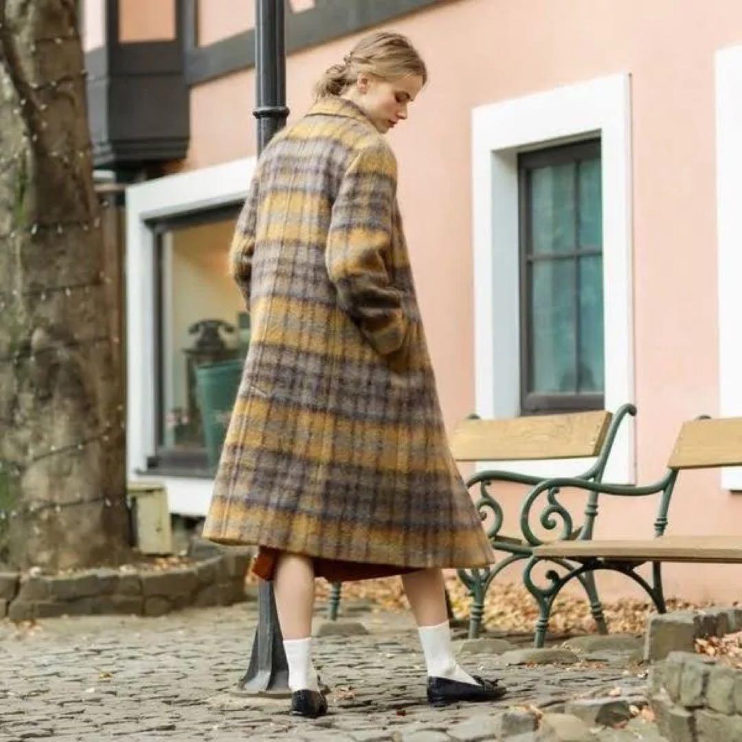 極美品 マッキントッシュ　フィロソフィー　モヘアシャギー　ダブルチェスターコート