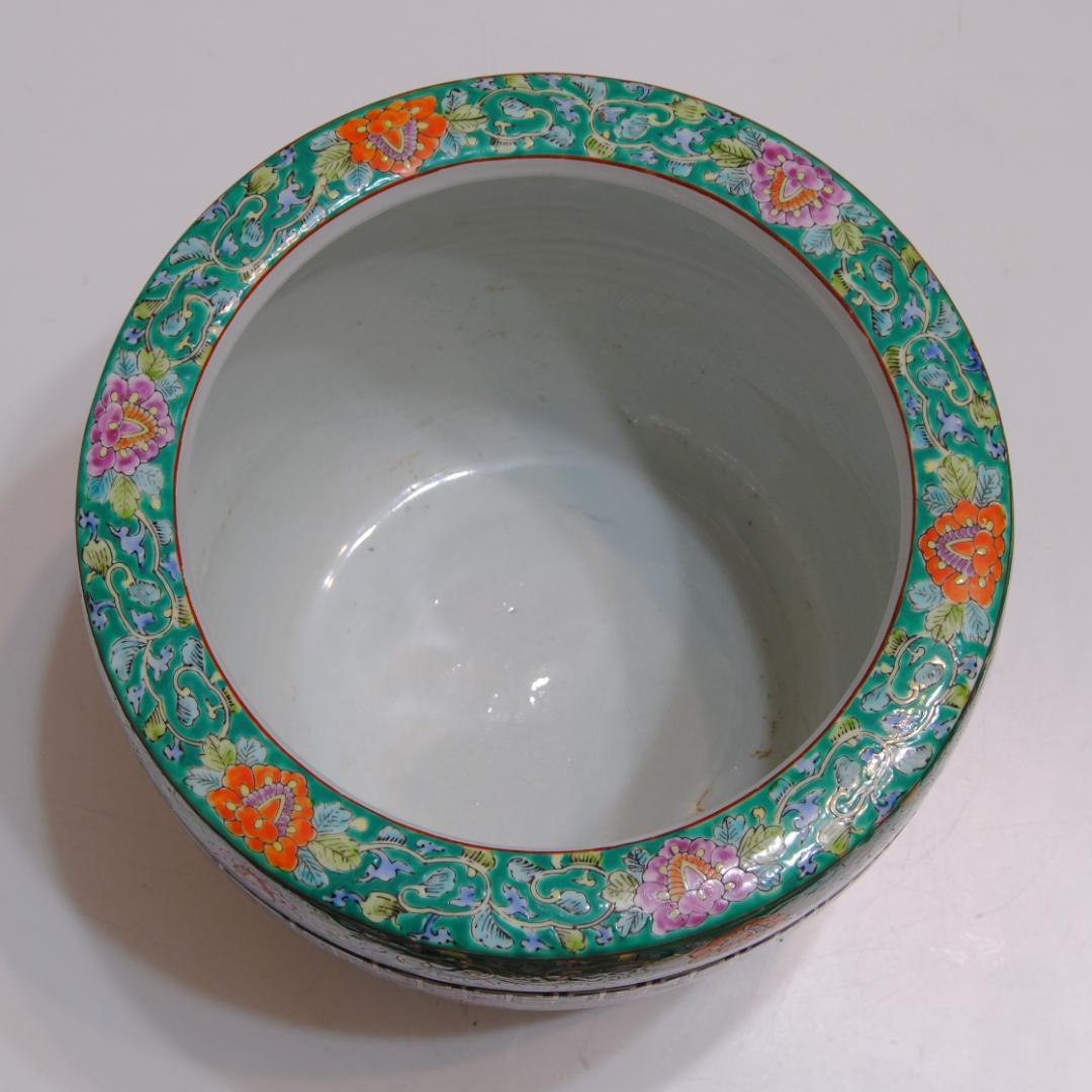 伊万里 十錦手 色絵 火鉢 手炙り 金魚鉢 メダカ鉢 睡蓮鉢 植木鉢 古玩 2