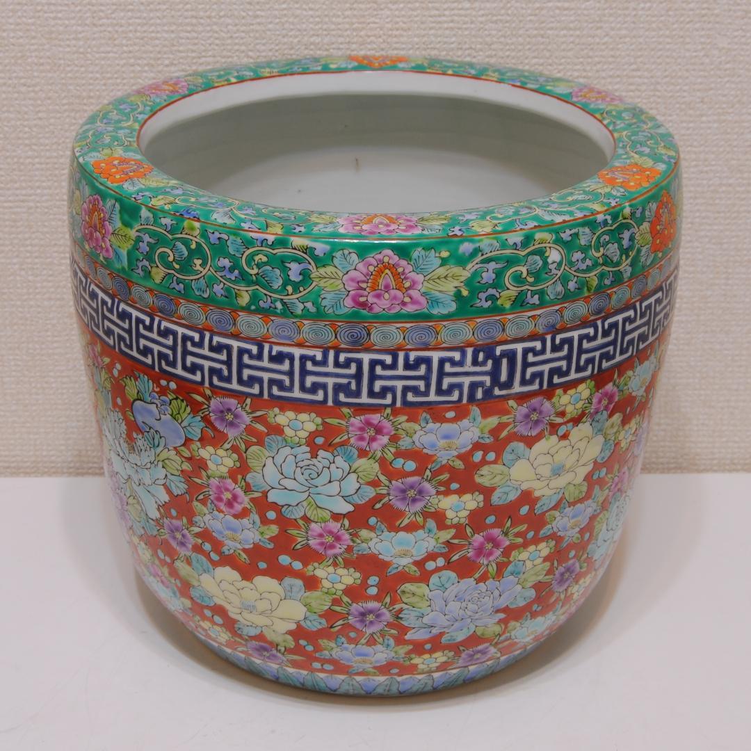 伊万里 十錦手 色絵 火鉢 手炙り 金魚鉢 メダカ鉢 睡蓮鉢 植木鉢 古玩 2