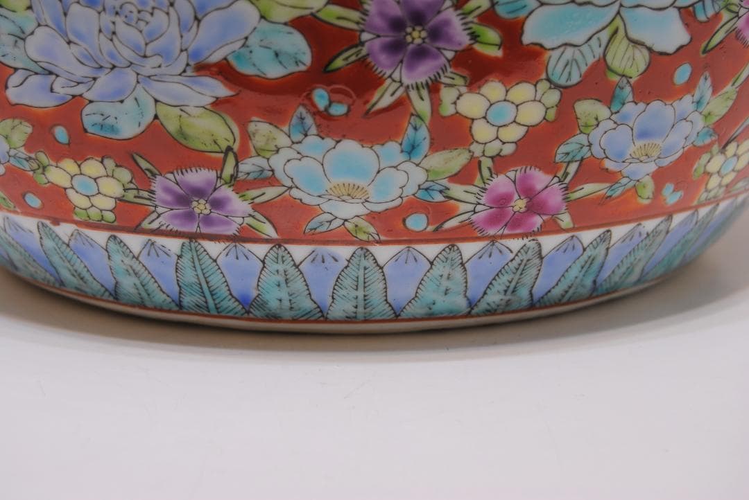 伊万里 十錦手 色絵 火鉢 手炙り 金魚鉢 メダカ鉢 睡蓮鉢 植木鉢 古玩 2