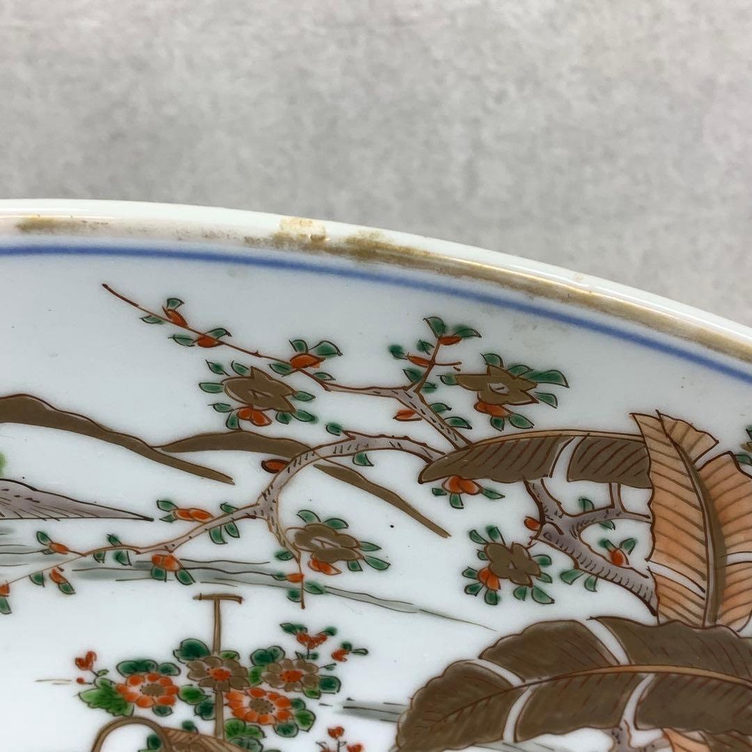 大皿 直径46cm 龍虎 鳳凰 色絵 伊万里 有田 縁起 アンティーク ⑦