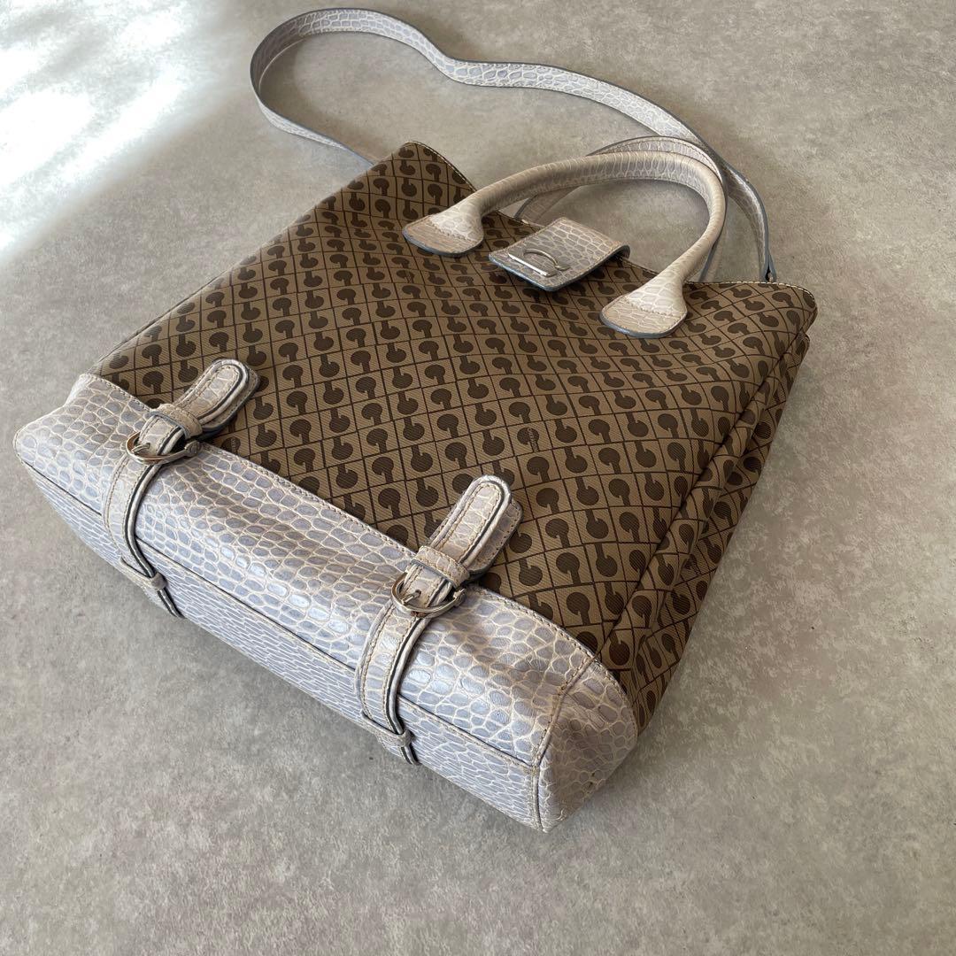 美品【希少】GHERARDINI ゲラルディーニ クロコ レザー トートバッグ