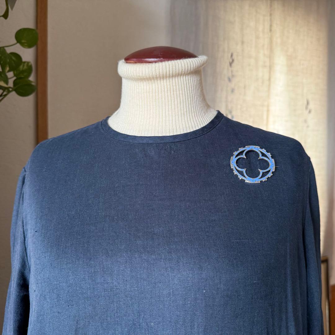 アンティークスコティッシュブローチブルーのエナメルエマイユ七宝　美しい図案