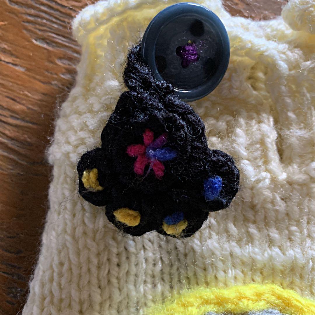 専用❣️わんちゃん〜ニットお洋服♪顔刺繍に肉球チャーム付き❤