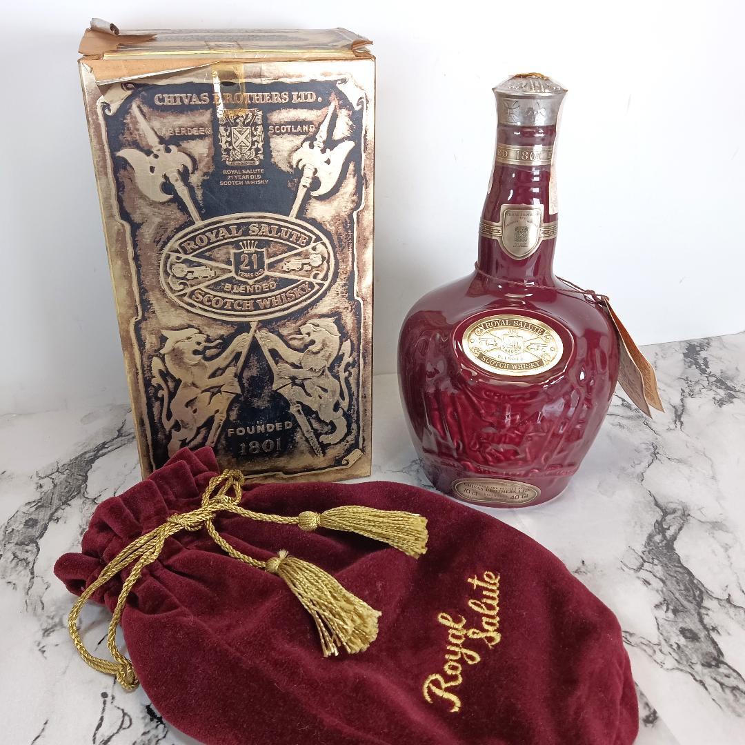 【未開栓】ロイヤルサルート 21年 赤 陶器ボトル シーバスブラザーズ