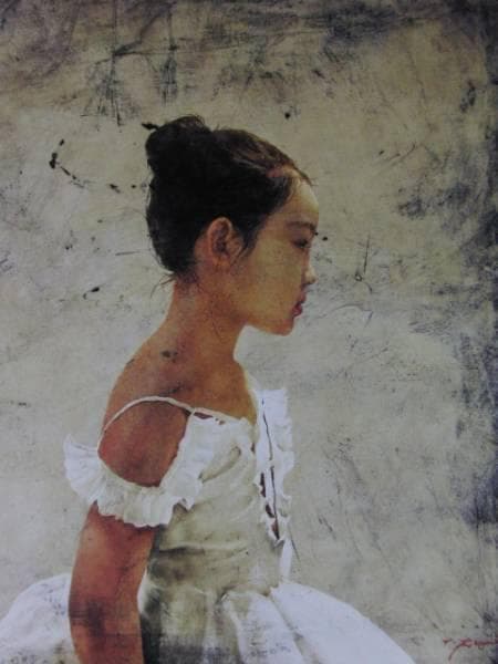 藤井勉、少女、希少画集画、新品高級額、額装付、状態良好、油彩 人物