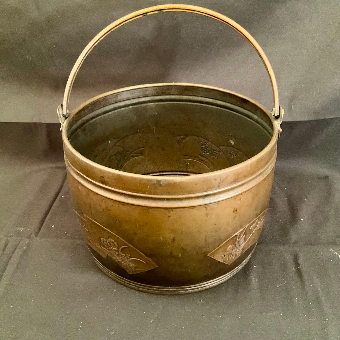 銅製 閼伽桶 仏教美術 密教 法具 アンティーク 中国美術 漢字 アンティーク