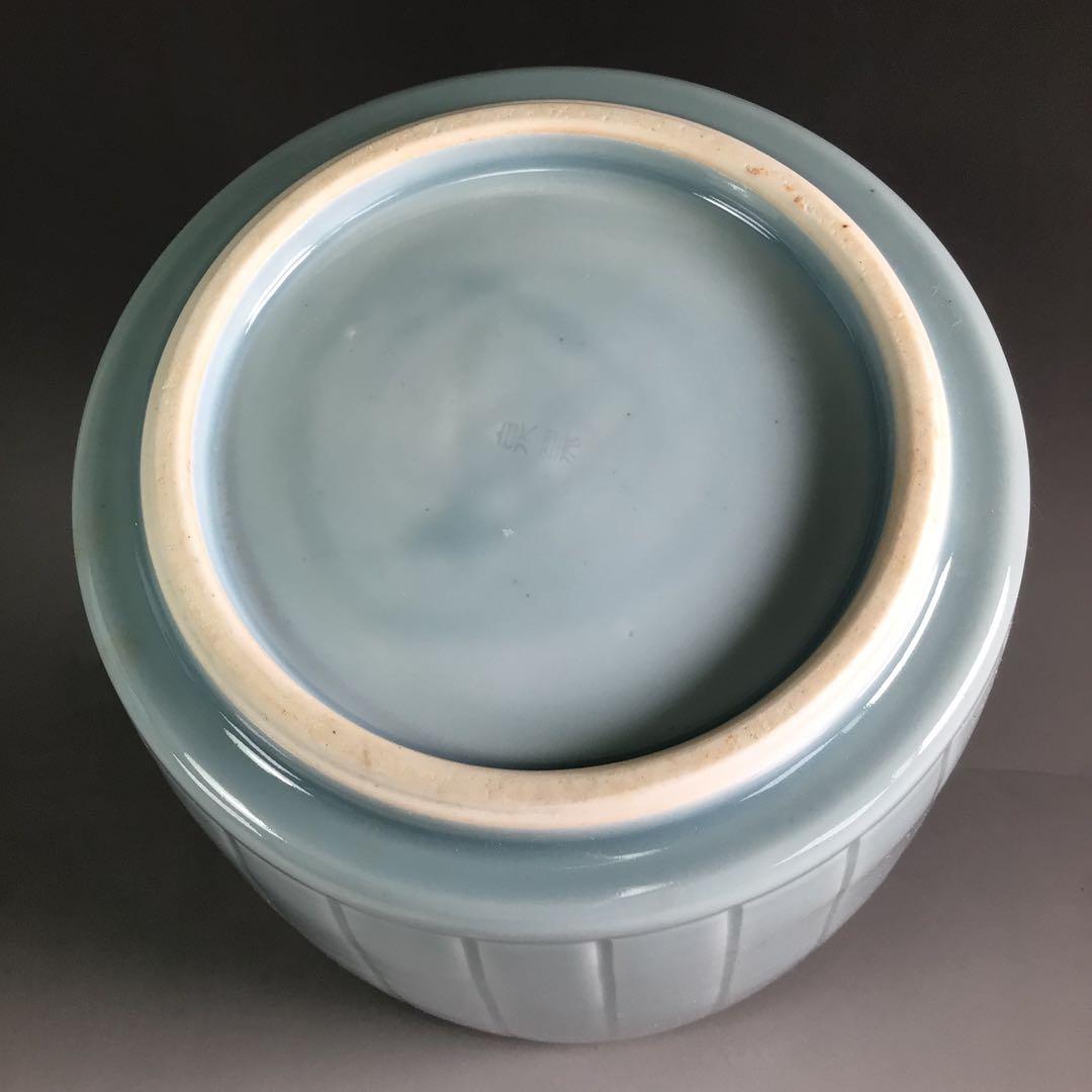 Ｒ３８１　皆具　『加藤鍇次郎造』『青磁皆具』　共箱　茶道具