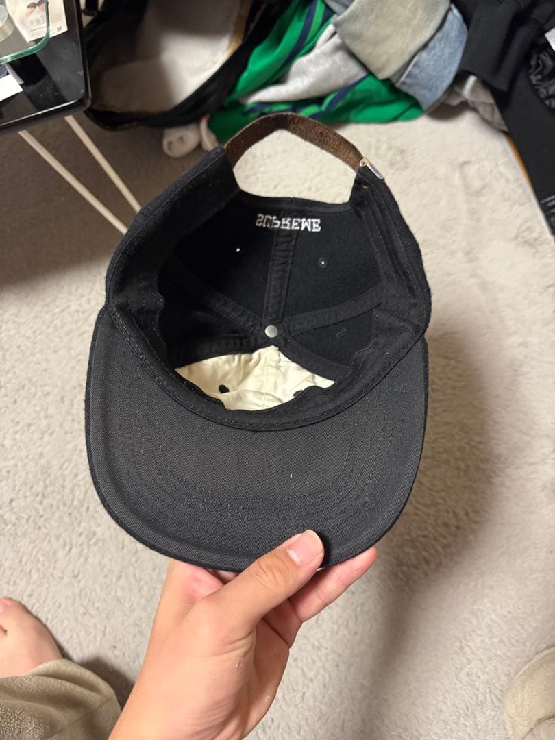 SUPREME 刺繍Sロゴ キャップ 黒