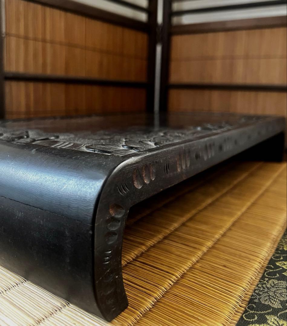 時代古木 希少 高級 軽井沢彫り 伝統職人技 花台 香台 盆栽台