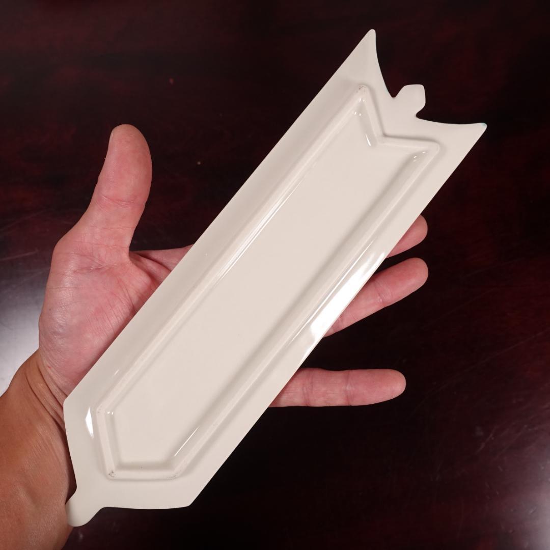 高級和食器 色絵 金彩 矢羽根文 長皿 板皿 12客 共箱