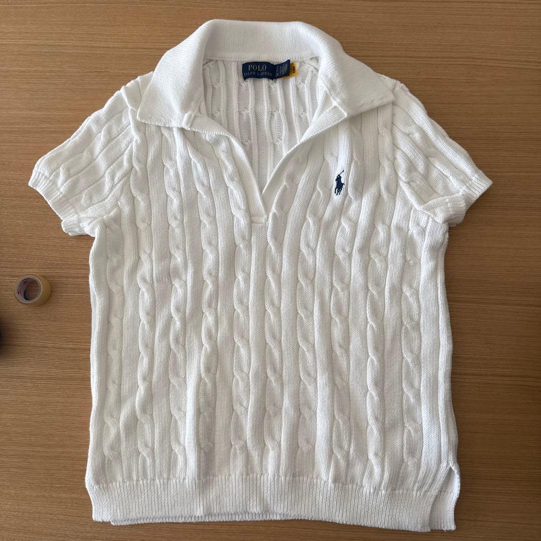 Polo Ralph Lauren ケーブル編みポロシャツ Sサイズ ホワイト
