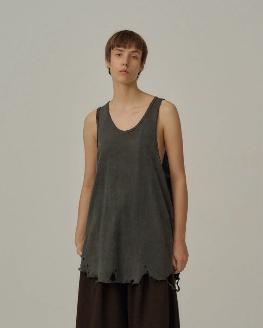 トップス ancellm DAMAGE TANK TOP