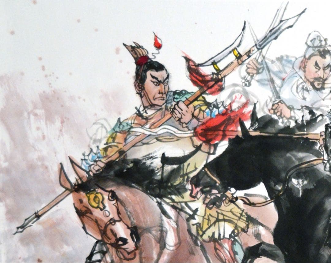 三国志 水墨画 戦闘シーン 三英戦呂布