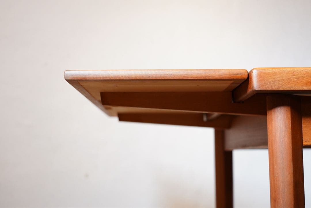 デンマーク ヴィンテージ ドローリーフ ダイニングテーブル 木製 チーク 北欧