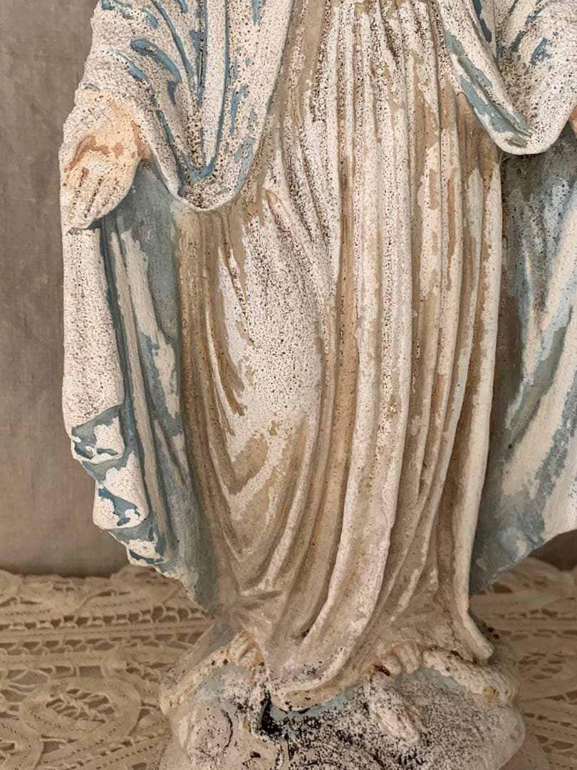 フランスアンティーク 聖母マリア 無限罪のマリア 石膏像