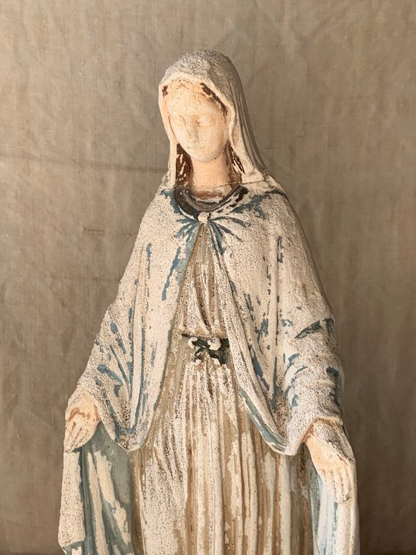フランスアンティーク 聖母マリア 無限罪のマリア 石膏像