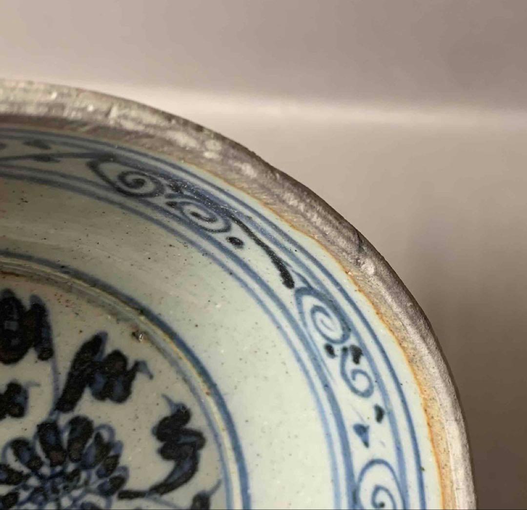 中国 染付花の絵片口　f2250905