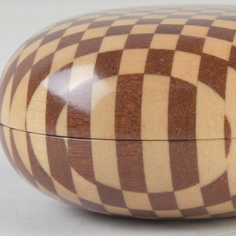 茶道具　鷹の巣　箱根寄木細工　香合　箱付　V　9679