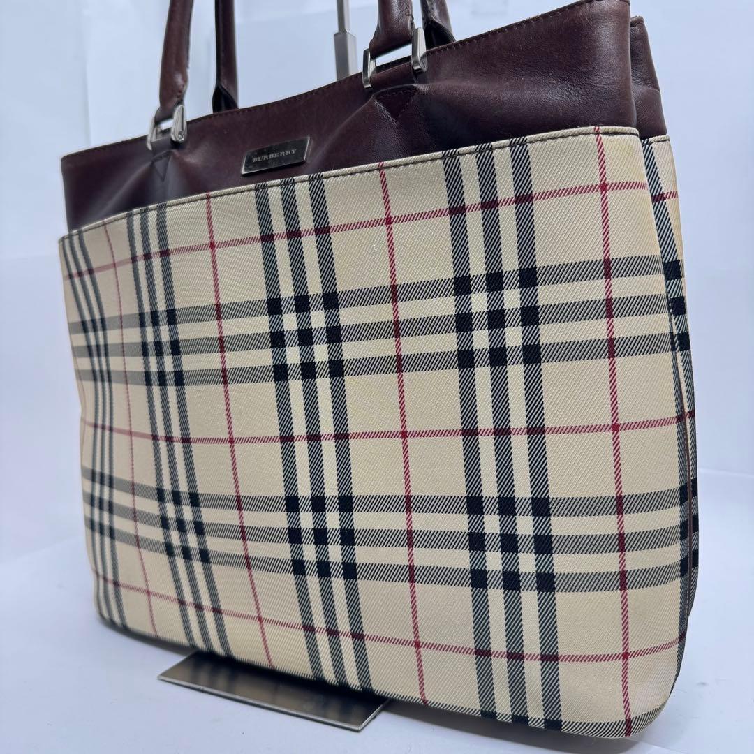 【美品✨️】バーバリー ハンドバッグ ノバチェック マチあり