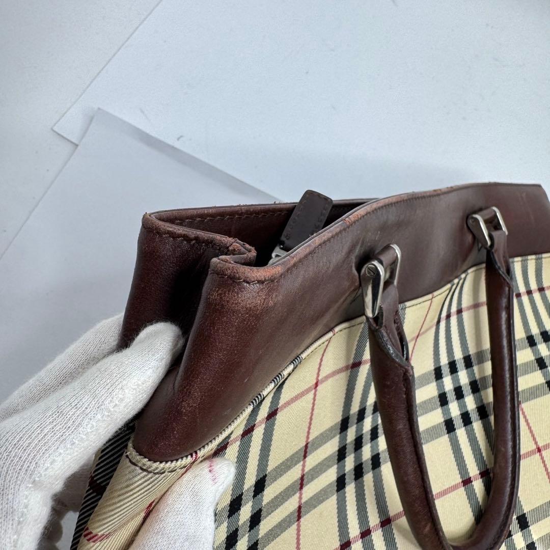 【美品✨️】バーバリー ハンドバッグ ノバチェック マチあり