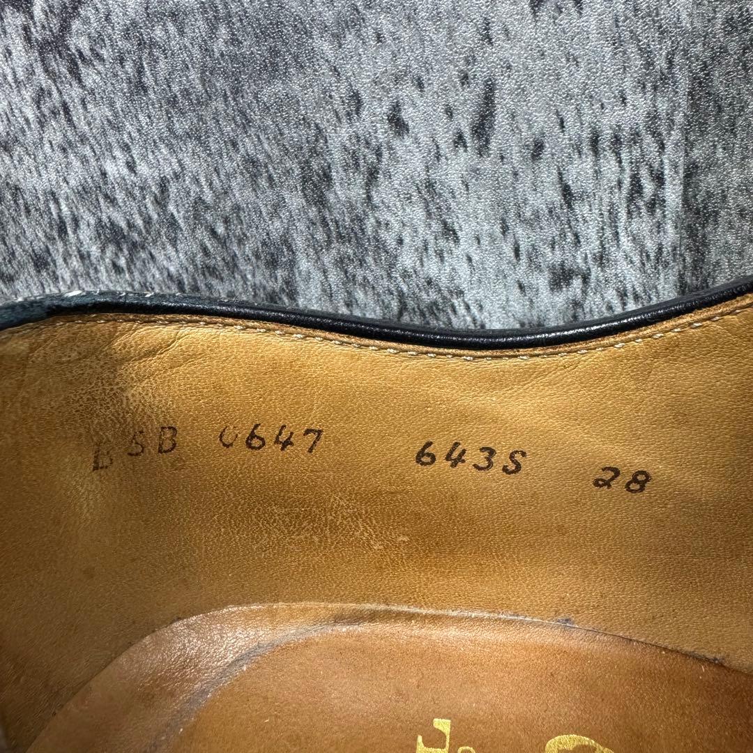 【美品】グラッドハンド × リーガル 643S ポストマン 黒 シボ革 28cm