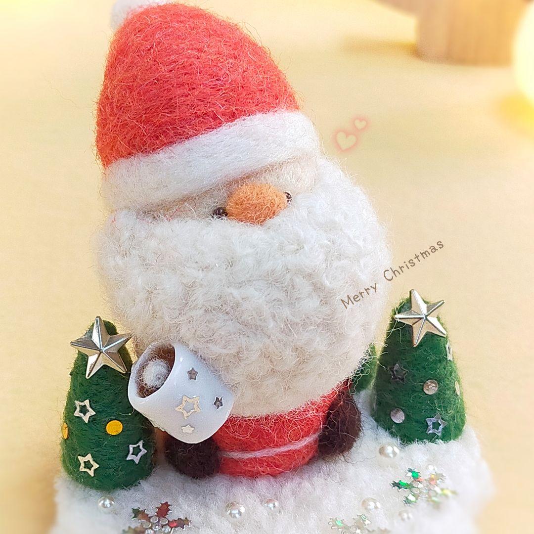 ✿羊毛フェルト✿サンタさんとトナカイさんのCoffee Time✿