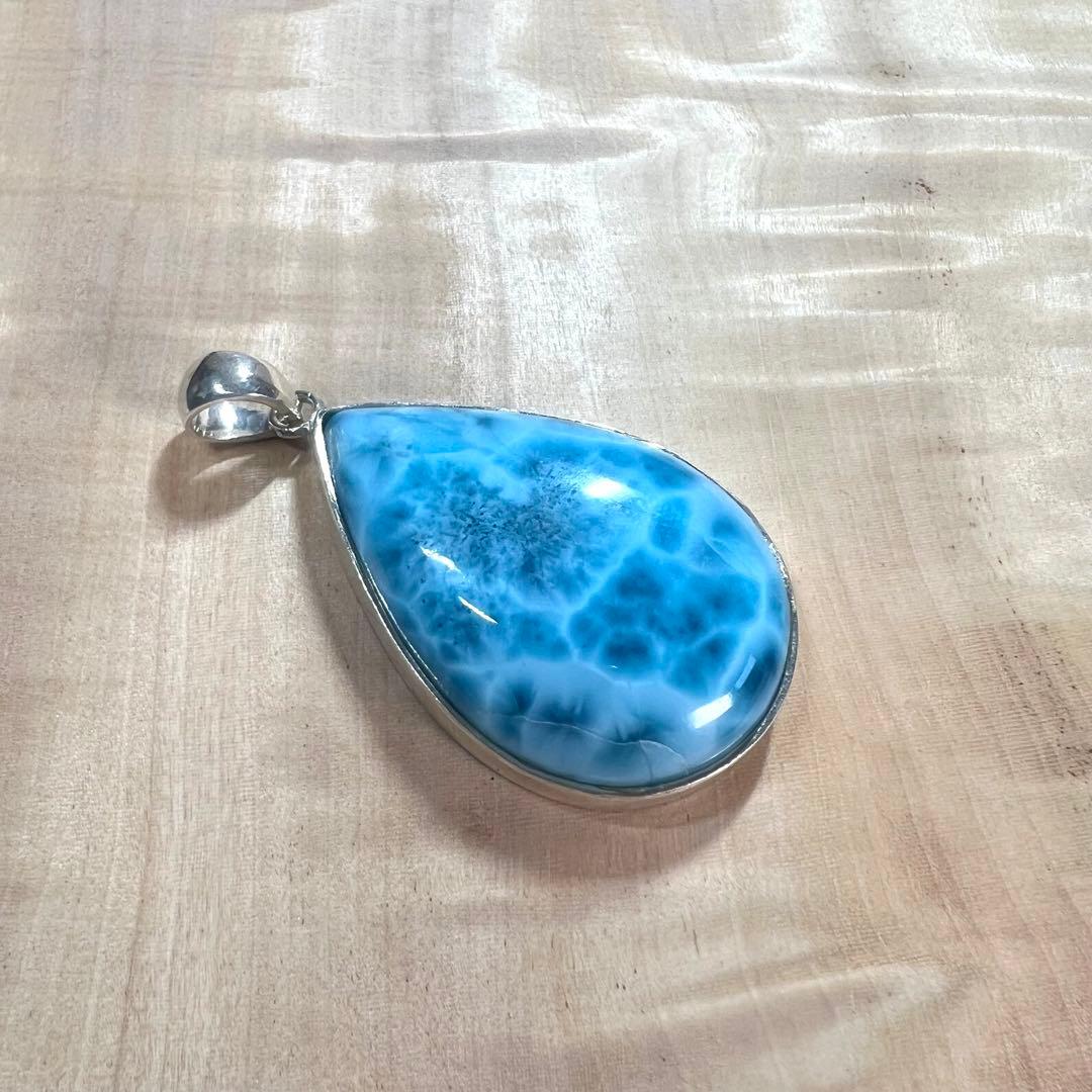 高品質　ラリマー　ペンダント　ネックレス　silver925 3-10