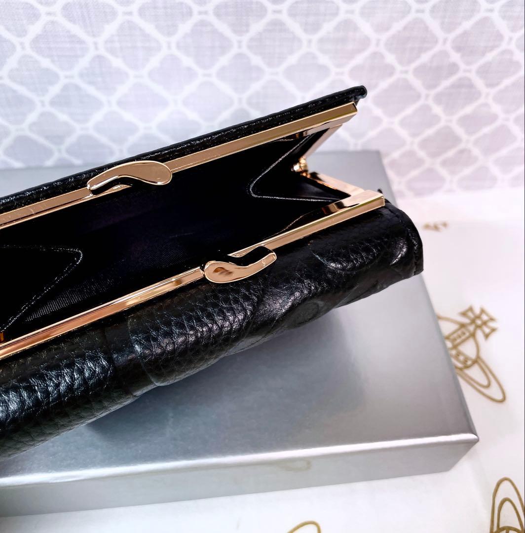 【魅力的☆ショッパー付】オーブ ヴィヴィアン・ウエストウッド 三折財布 黒