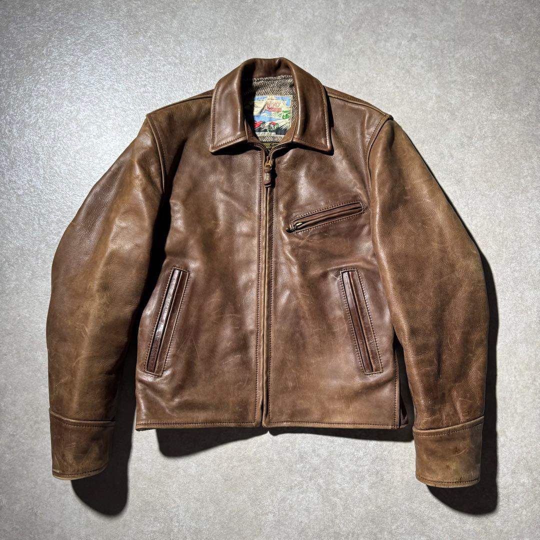 ジャケット・アウター AERO LEATHER Halfbelt leather jacket