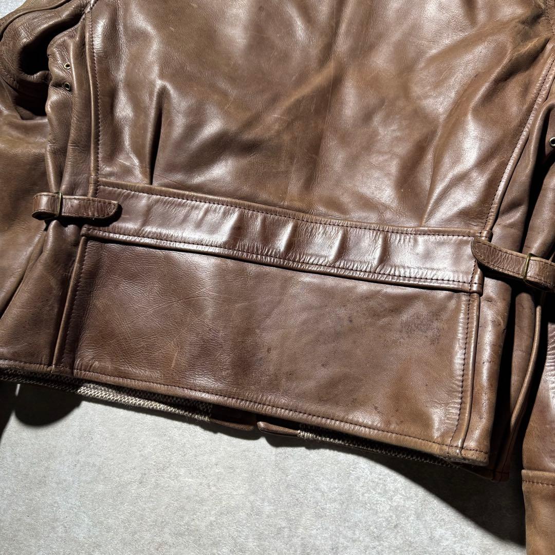 ジャケット・アウター AERO LEATHER Halfbelt leather jacket