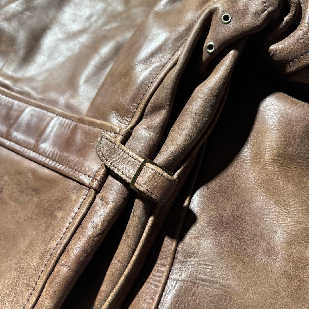 ジャケット・アウター AERO LEATHER Halfbelt leather jacket