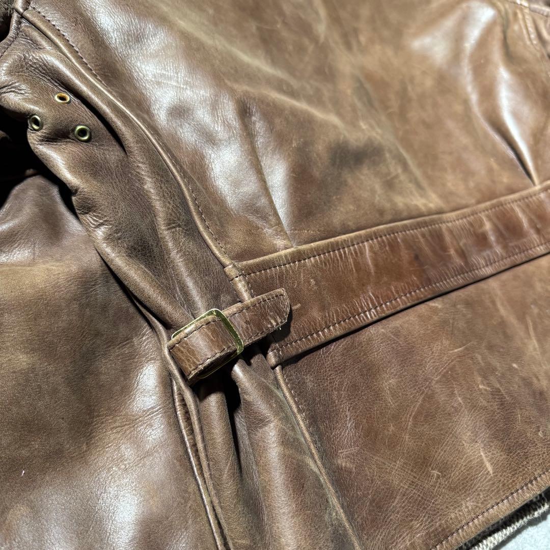 ジャケット・アウター AERO LEATHER Halfbelt leather jacket