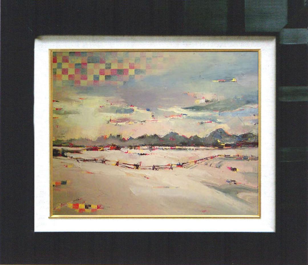 油絵 菅家令子 絵 絵画インテリア 額付(黒) uF6-060204 風景雪景色