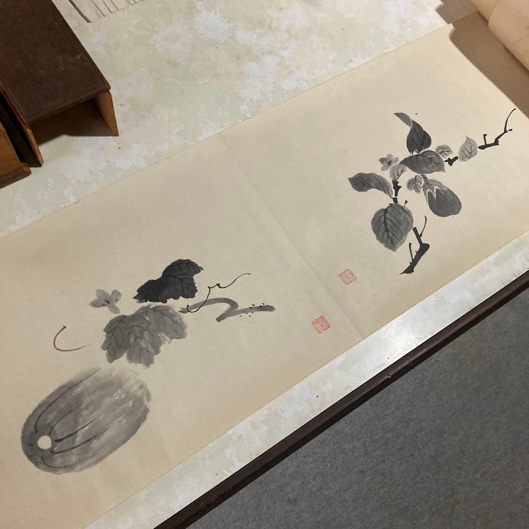 骨董品　巻物　絵　書