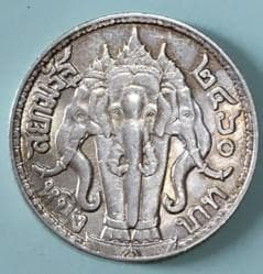 タイ  ラーマ6世 1バーツ 1917年 希少タイプ